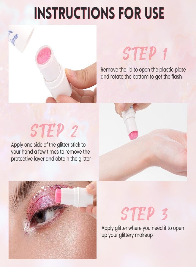 LOKFAR Blue Body & Face Glitter Makeup Stick, Multiuse Waterproof Glitter Gel for Face Body Hair Eye Lip, Holographic Sequins Paint Stick, Mermaid Accessories Makeup - Image 5